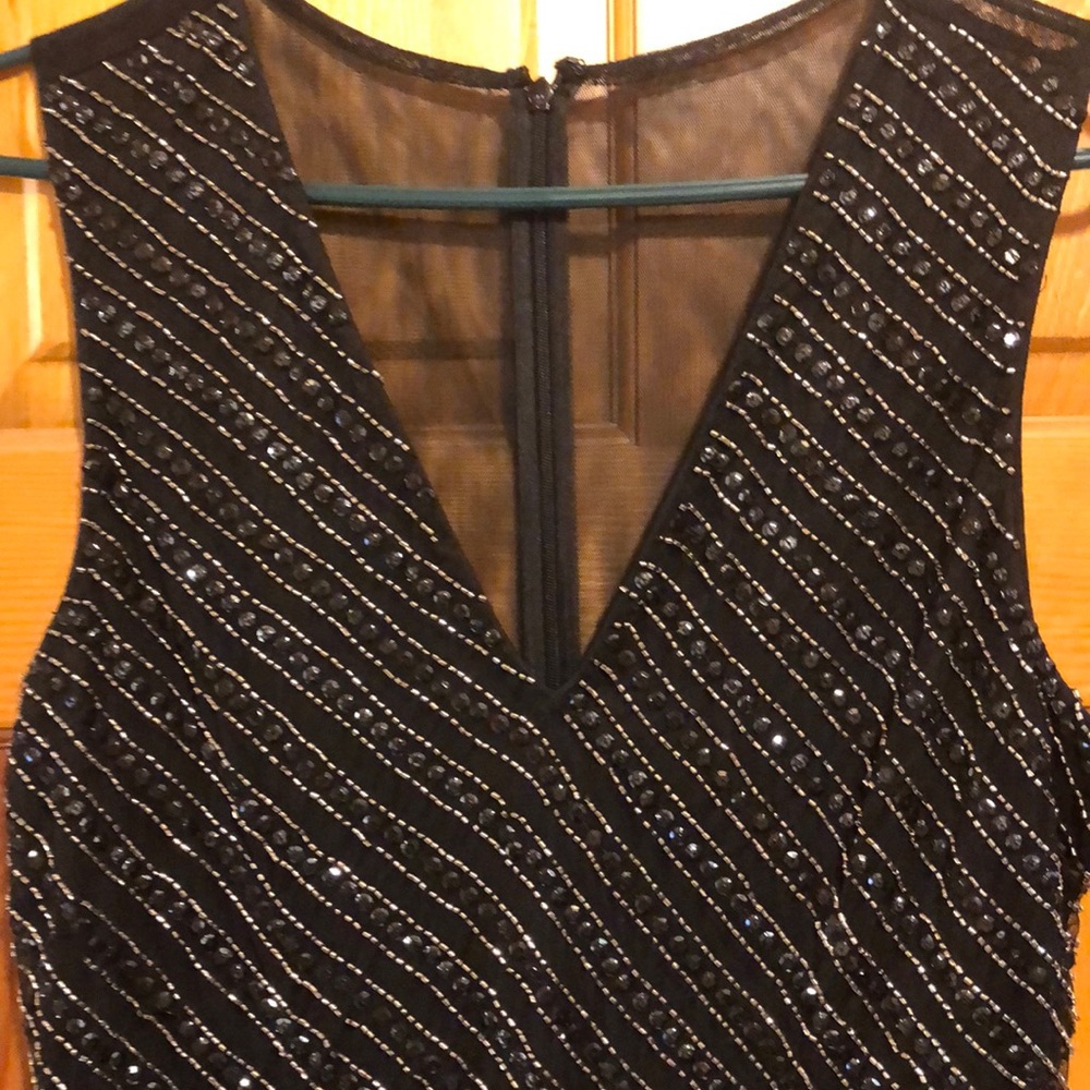 Venus beaded gown in black